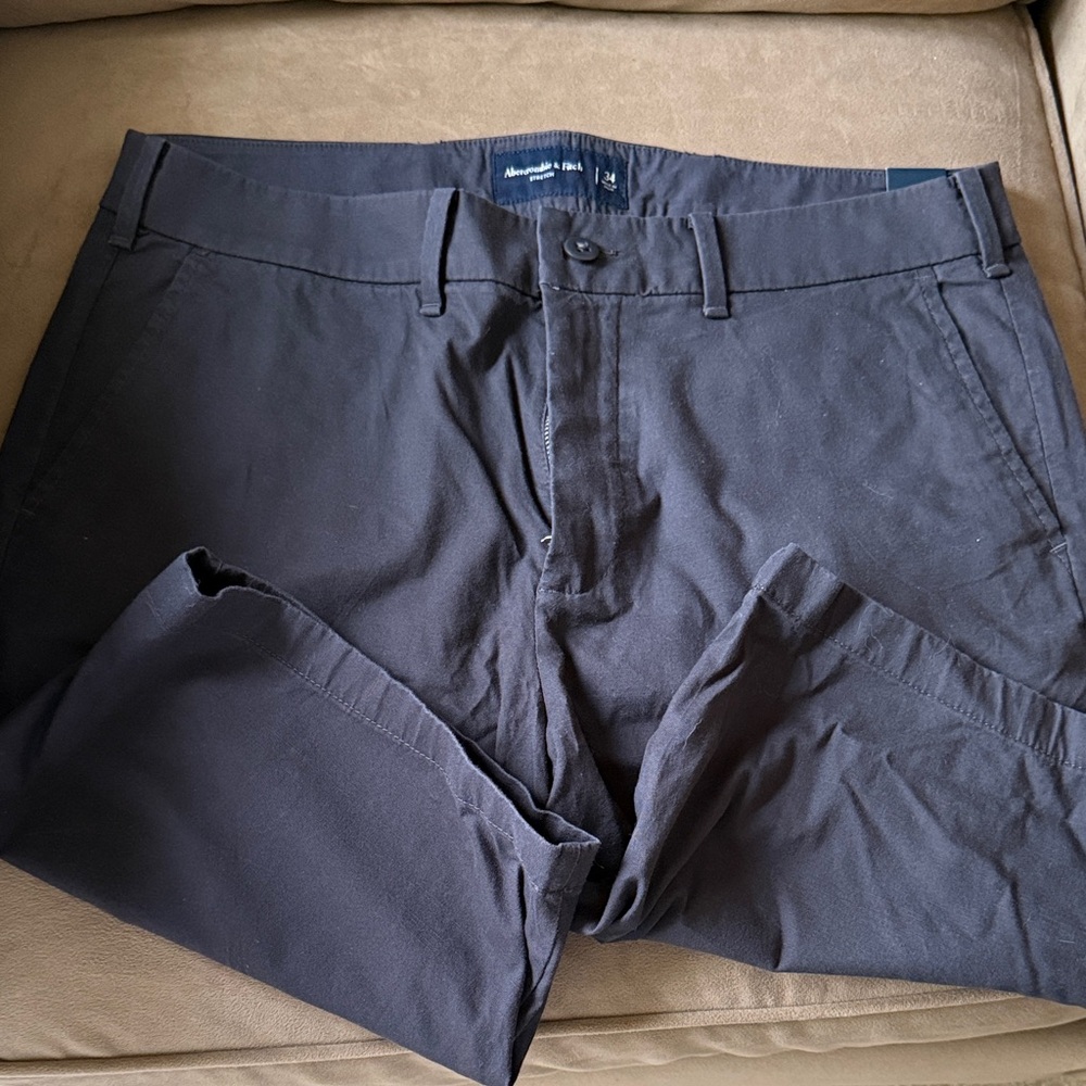 Abercrombie & Fitch Men's Dark Navy Chino Shorts NWT 34